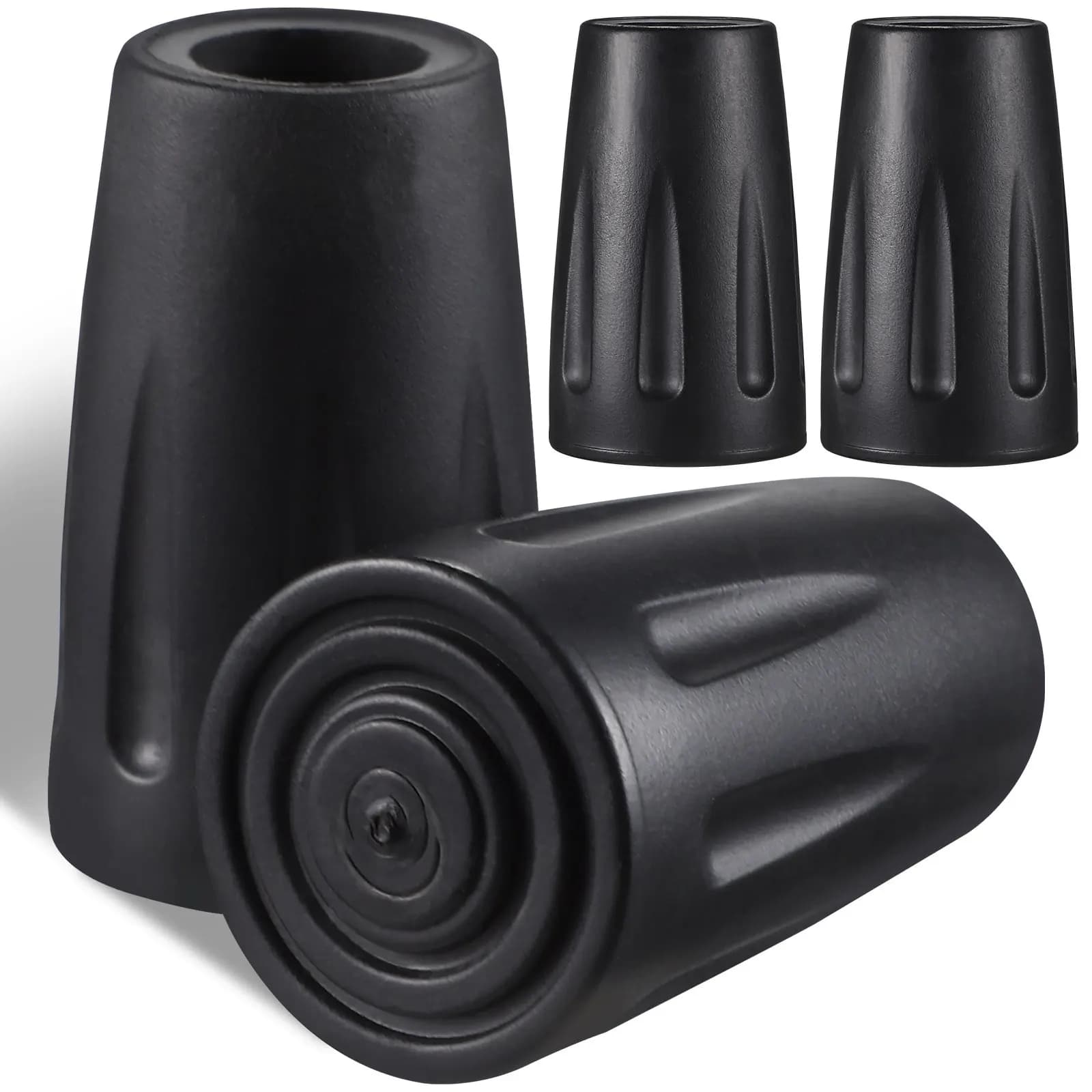 4Pcs Trekking Pole Tip Protectors Tpr Rubber Walking Stick Caps Non-Slip Hiking Pole Tips for Cement Trekking