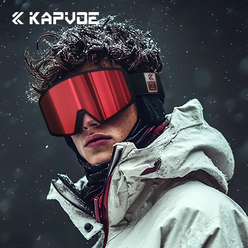 Kapvoe Occhiali da sci antiappannamento Occhiali da neve fotocromatici Lenti magnetiche Uomo Donna Snowboard Occhiali in spugna a doppio strato Occhiali da neve