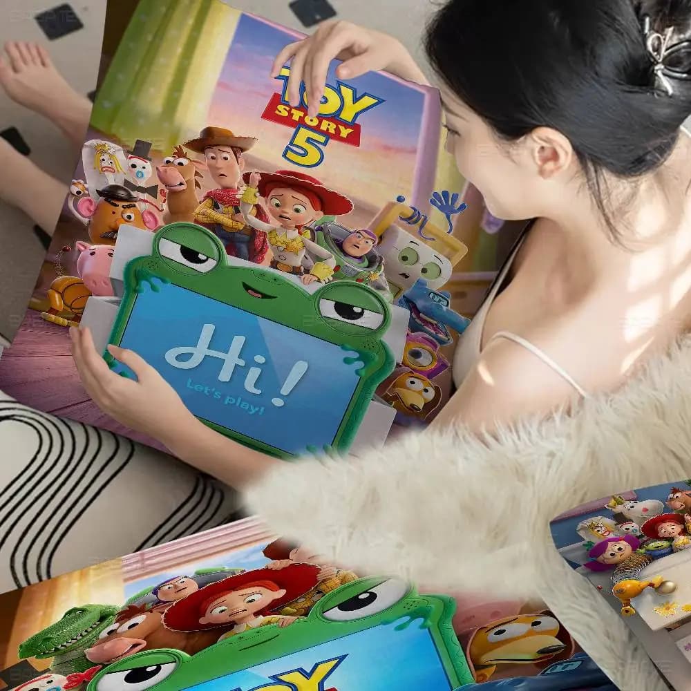 Cartoon Movie T-toyS-story 5 Pillow Covers Cartoon Sofa Decorative Home Double-sided Printing Short Plush Cute Cushion Cover