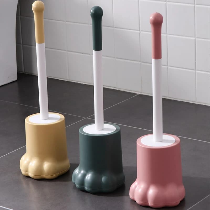 Scopino per WC a manico lungo in cartone animato Scopino per WC carino per la casa Scopino per WC per la pulizia dei WC Accessori per il bagno installati