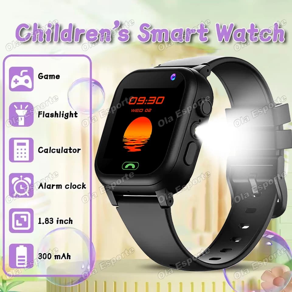 2026 Kids Smart Watch Music Camera Games Calendar SOS Calculator LBS Location Flashlight Children Watch For Kids Gift Boys Girls