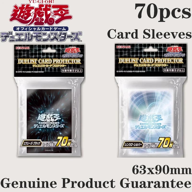 70 pz Yugioh Nero Synchro Bianco Buste per carte 63x90mm Ufficiale Anime Buste per carte Set Manicotti protettivi da gioco Regalo per i bambini
