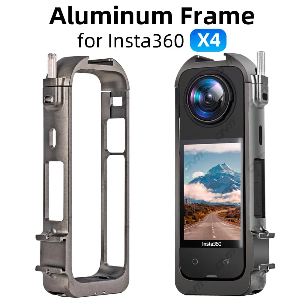 Telaio protettivo in alluminio per Insta360 X4 Gabbia per alloggiamento durevole in metallo con supporto per pattino freddo per accessori per fotocamera Insta 360 X4