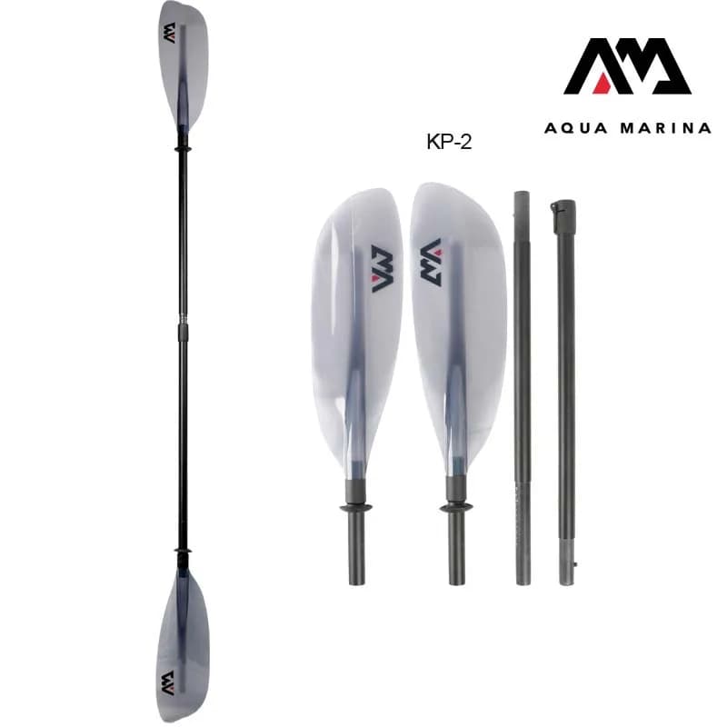 AQUA MARINA pagaia in fibra di vetro KP-2 kayak gonfiabile doppia lama lama trasparente estensibile 230-240 cm 4 sezioni remo regolabile