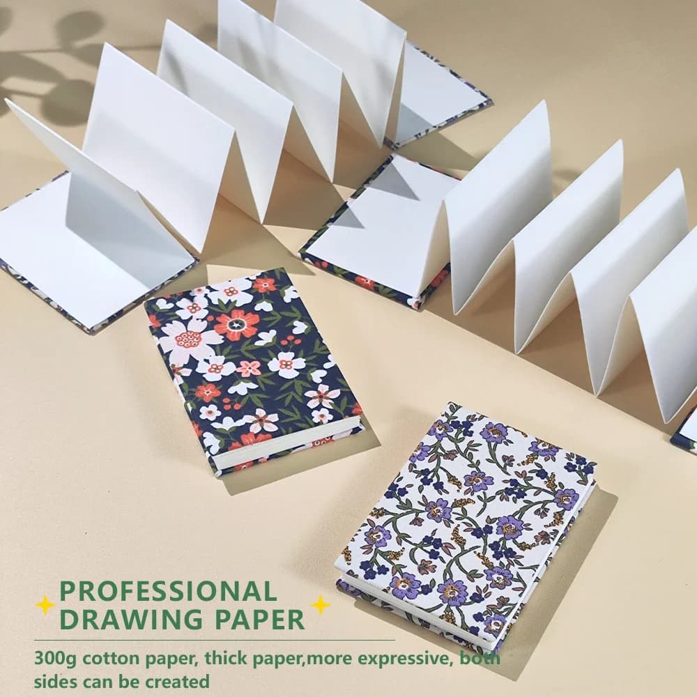 Potentate 100% Cotton 6x8.8cm Folded Drawing Pad Mini Organ Sketch Notebook Cold Hot Press Paper for Watercolor