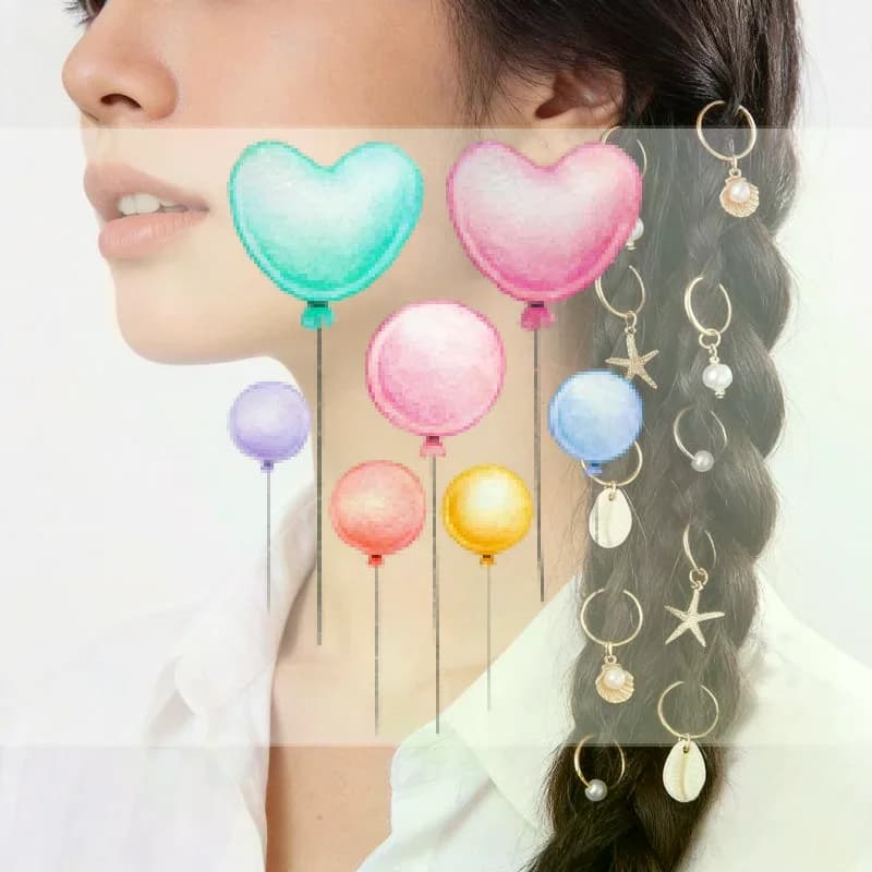 1set Sea Shell Braided Hair Rings Bohemian Vacation Style Hair Buckle Hip Hop Dirty Braid Personalized Casual Hair Clip