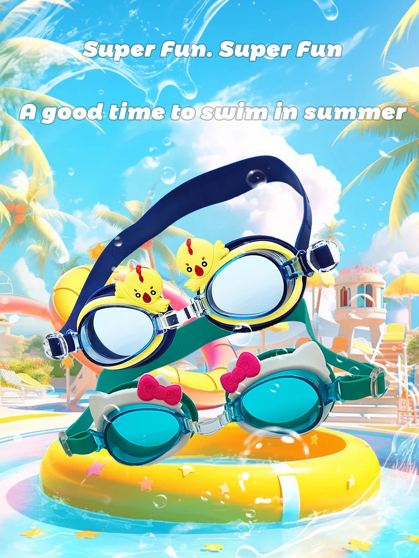 Swimwear for children swim glasses for cartoons with adjustable waterproof and anti-fog swim glasses that learn to swim b