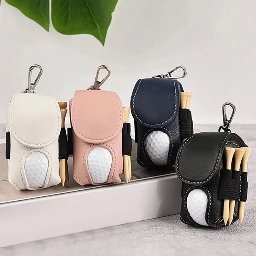 Borsa Portatile per Palline da Golf da Appendere in Vita, in Pelle PU, Leggera e Impermeabile, Mini Borsa per Palline da Golf, Articoli Sportivi