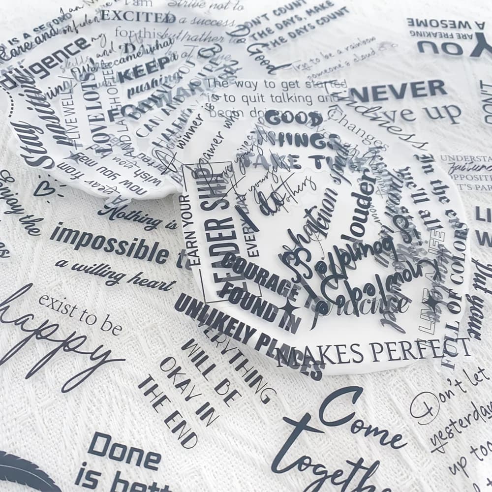 50 pezzi di cartone animato inglese ispiratore frasi brevi adesivi taccuino fai da te valigia ufficiale adesivi di cancelleria per regalo degli studenti