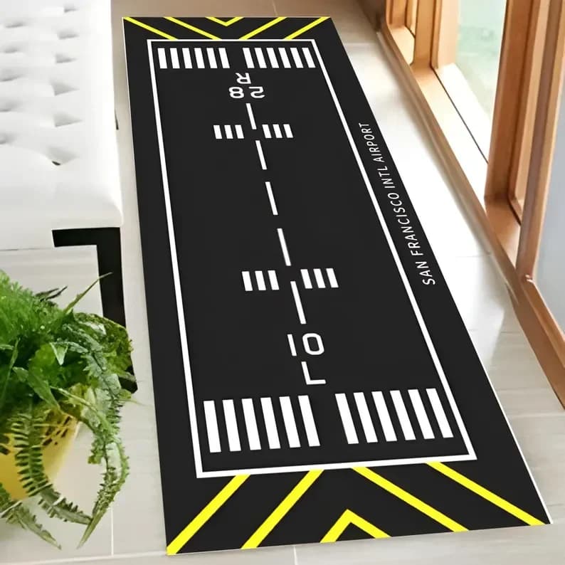Tappeto per runner da pista dell'aeroporto, decorazione per l'aviazione, soggiorno, camera da letto, decorazione per la casa