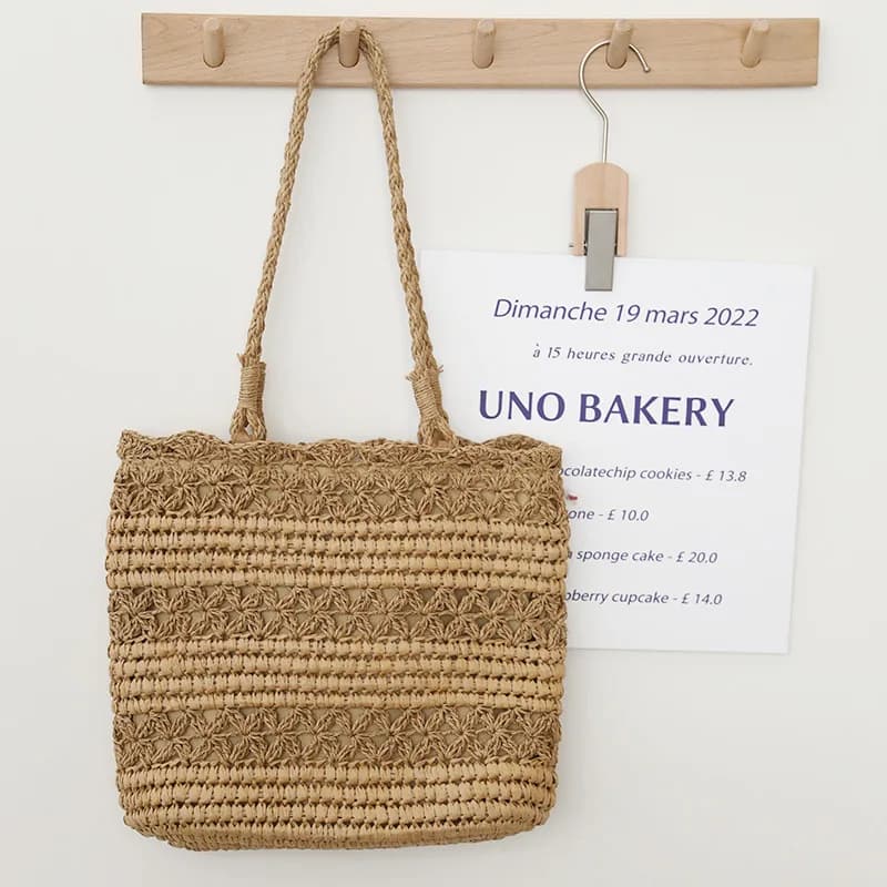 Fairy Hollow Straw Woven Bag 2026 New Summer Small Fresh Shoulder Woven Bag Hand-Held Seaside Holiday Beach Bag