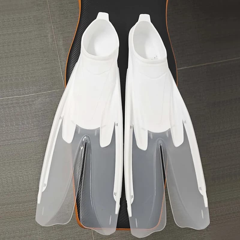 Split Transparent Professional Fins for Men, Freestyle Diving and Snorkeling Training Swimming Gear, Adult Flippers