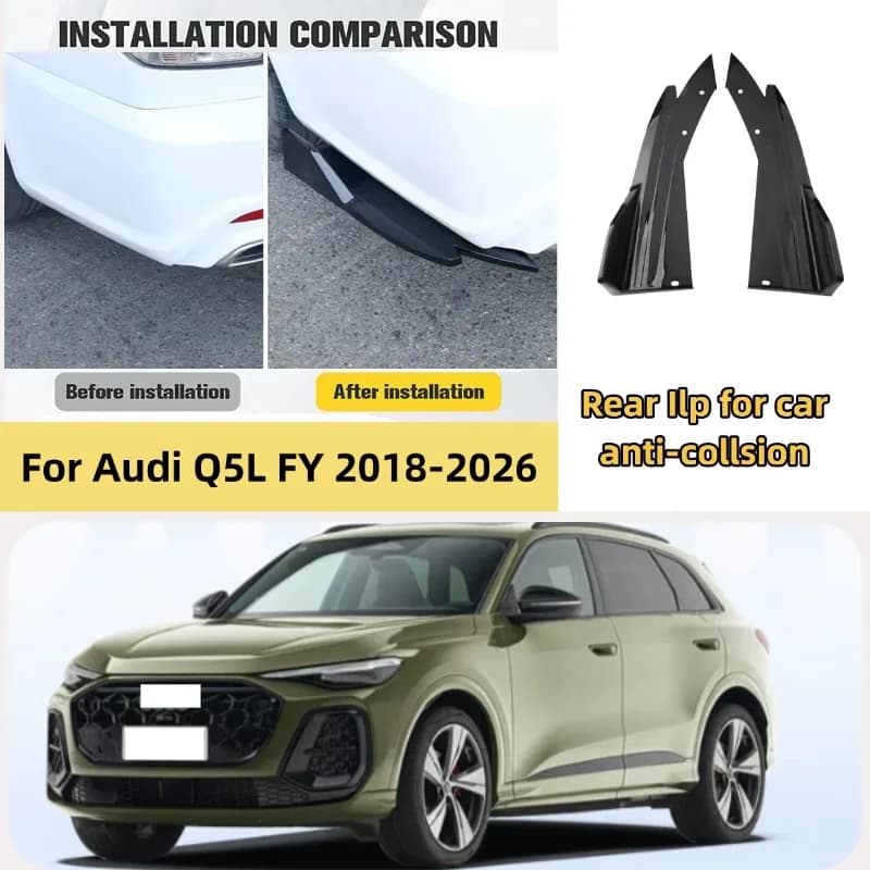 Car Rear Bumper Spoiler Lip Diffuser Side Skirt Splitter Wrap Angle Anti-Crash Protection For Audi Q5L FY 2018-2026