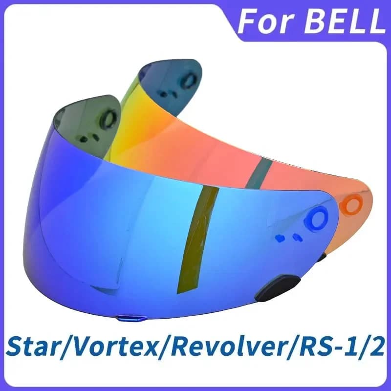 RS 1 RS 2 Lente visiera per casco moto per BELL Qualifier DLX MIPS RS-1 RS-2 Vortex Revolver, lente placcata Rosso trasparente Antiappannamento