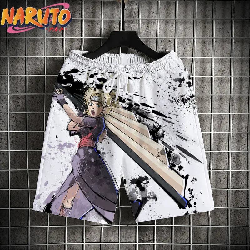 Pantaloncini Anime Naruto per Uomo, Casual Estivi, con Personaggi Naruto, Sasuke, Might Guy, Pantaloni Comodi da Pigiama per Ragazzi