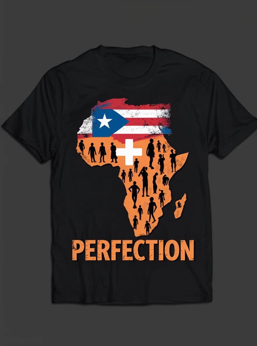 T-shirt afro latina Boricua - T-shirt estiva casual in cotone 100% con stampa portoricana