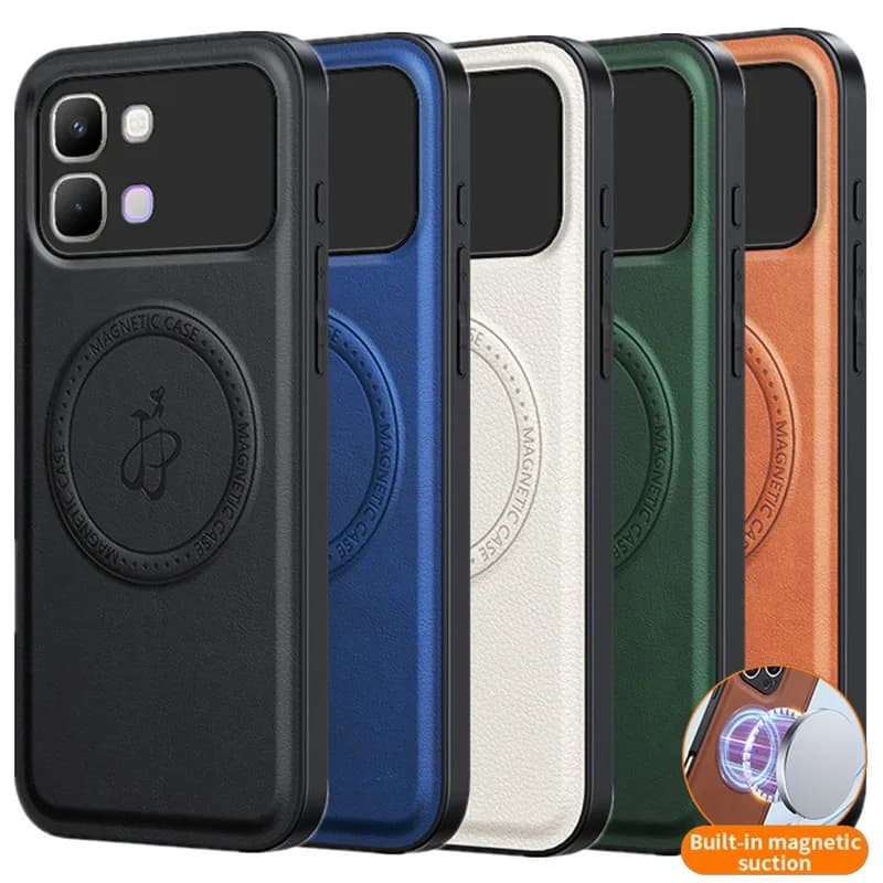 Custodia magnetica in pelle PU con ricarica wireless per Infinix Note Edge 5G Fusion, cover protettiva rigida con guscio posteriore