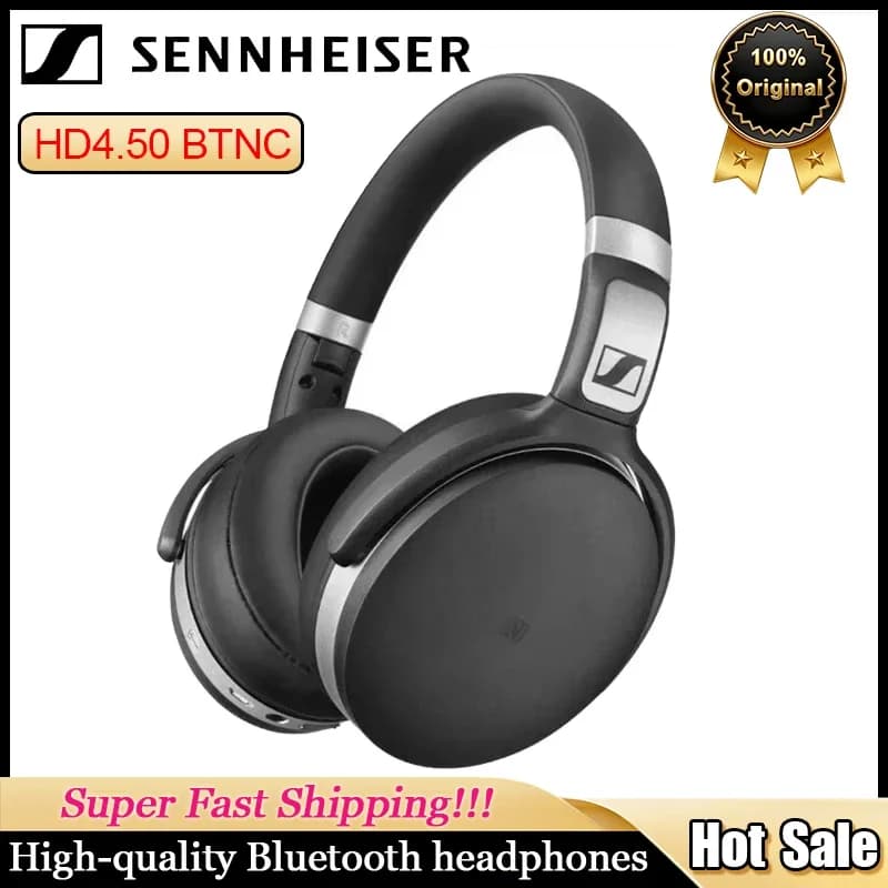 Bluetooth Wireless Sennheiser HD4.50 BTNC Headphones with Low Backgrounds, Rumor Insulation, Stereo Headphones for Gaming