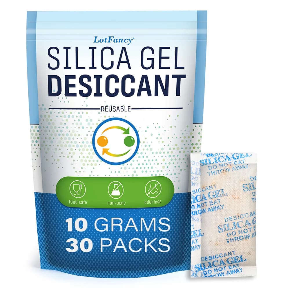 32 packs of 10 g silica gel indicating moisture absorbers packages for drying dehumidifier for storage
