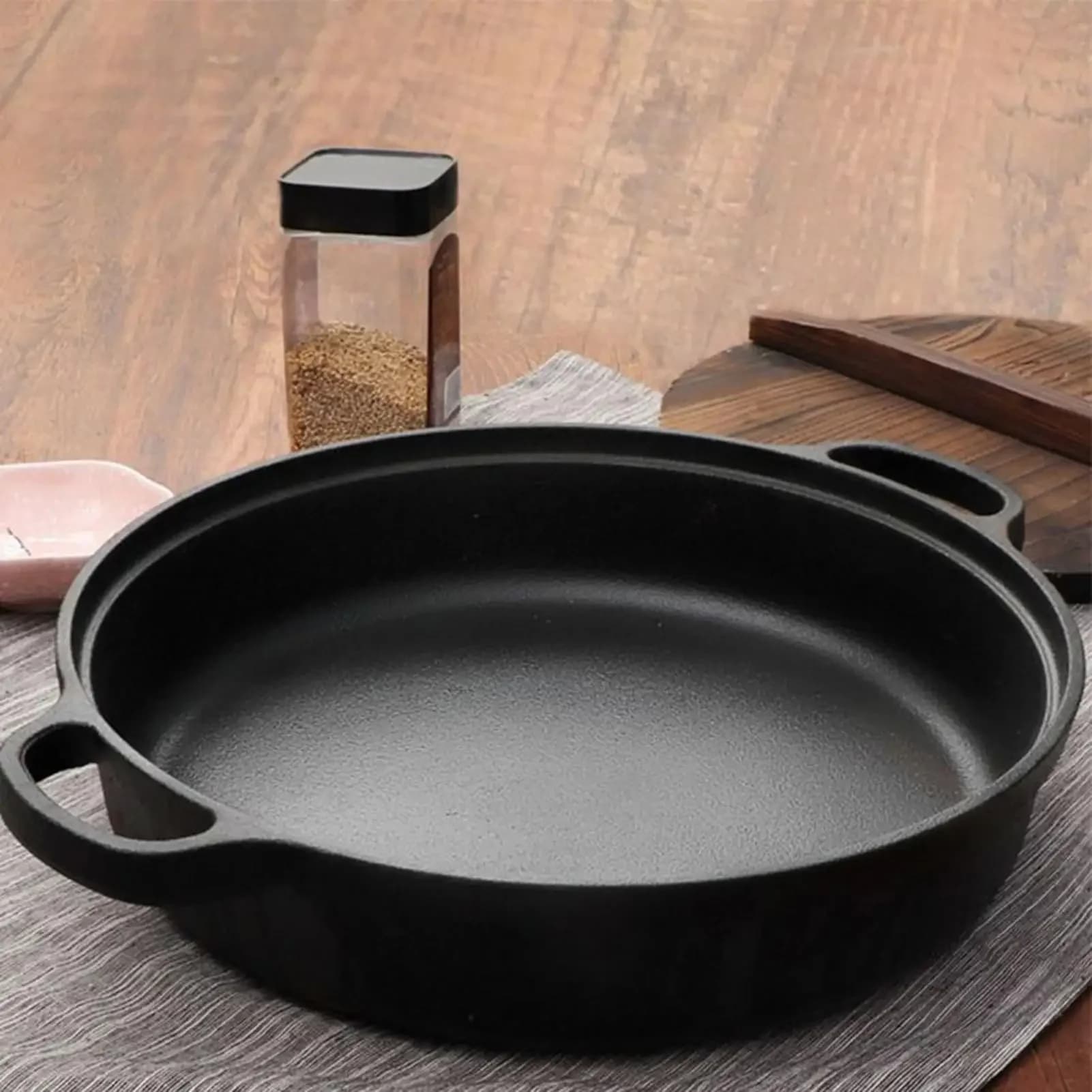 Non Stick Frying Pans With Clear Lid Round Cast Iron Griddle Pan Heat-Insulating Handle Cookware Skillet Kitchen Tool