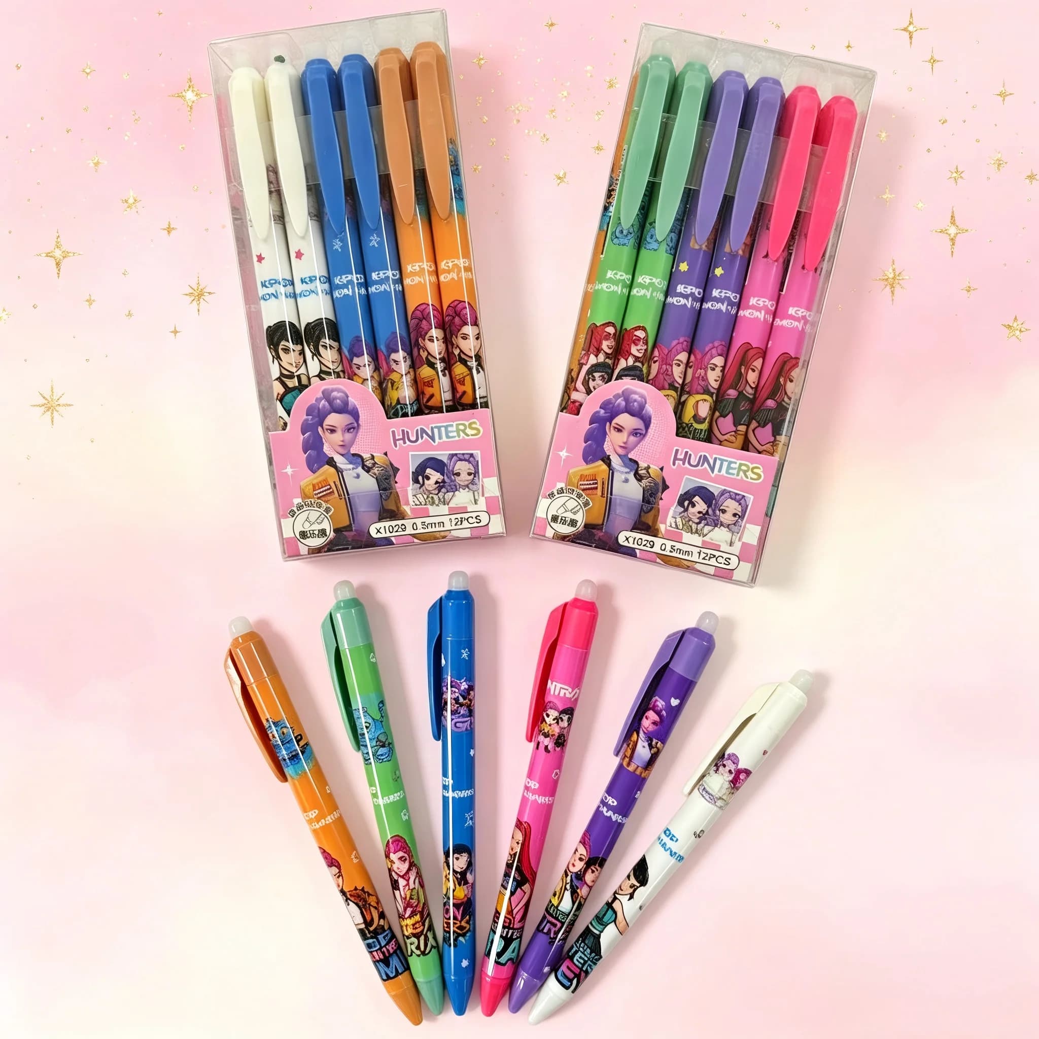 Anime Girls Lumi Mila Zoi Witch Hunter Erasable Gel Pens Retractable Smooth Writing School Office Stationery Supplies Xmas Gift