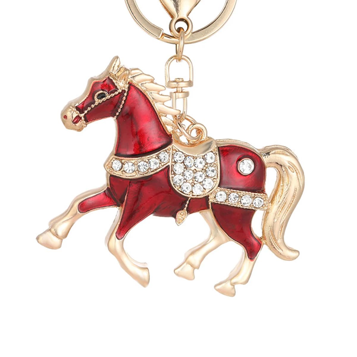 2026 Nuovo portachiavi cavallo cristallo metallo pony borsa ciondolo portachiavi auto regalo souvenir di Capodanno