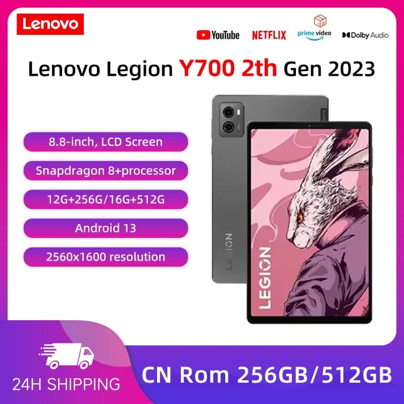 Lenovo Legion Y700 Gen 2 2023 Tablet da gioco Snapdragon 8 16G + 512G 165Hz Schermo da 8,8 pollici ad alta ricarica WIFI 144Hz 45W Ricarica
