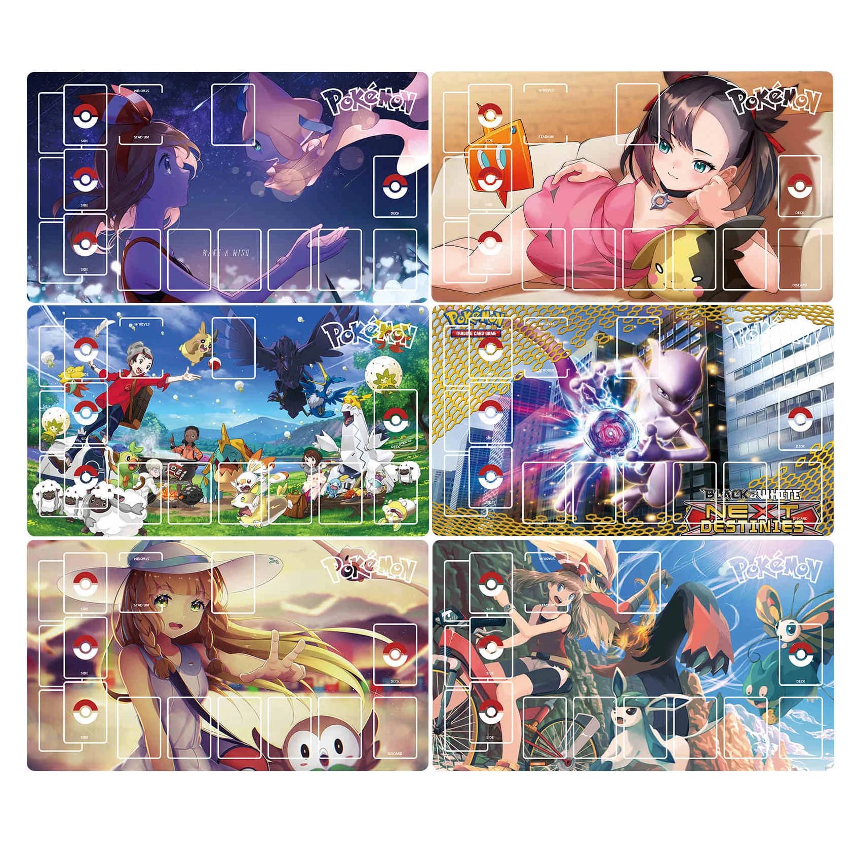 600X350X2Mm Diy Iono Lillie Marnie Single Player Card Battle Mat Mewtwo Board Game Card Battle Table Mat Gift Toys