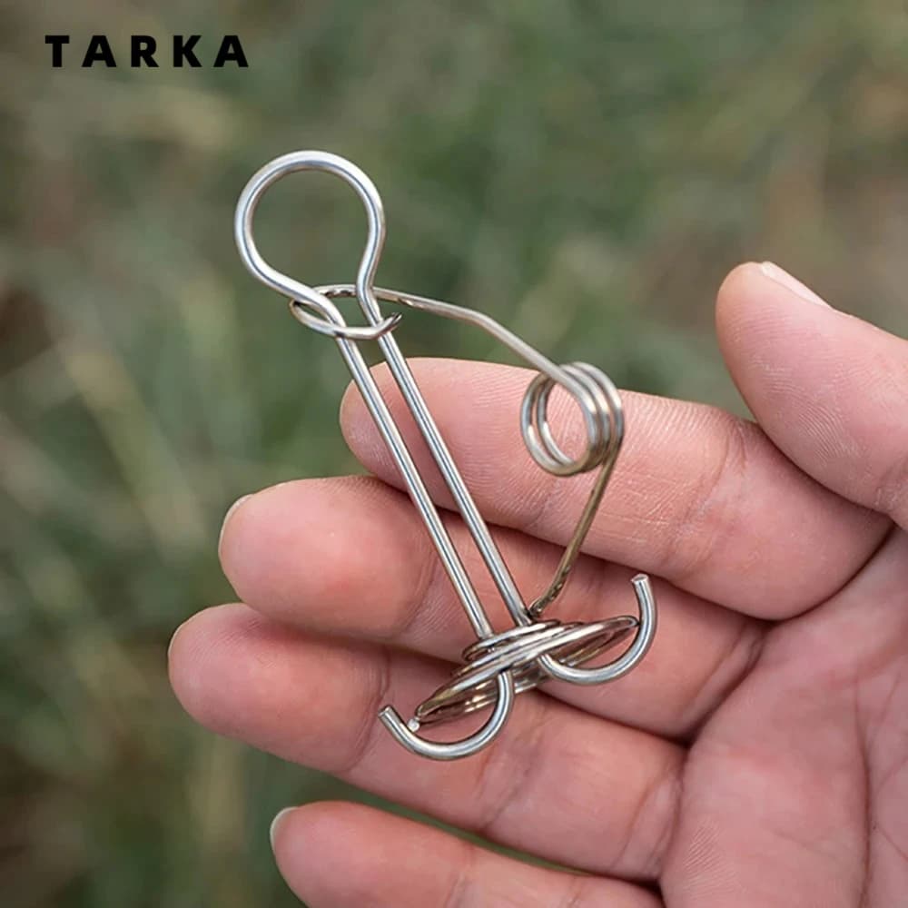 TARKA Camping Tent Nail Deck Nails Octopus Torsion Spring Buckle Wine Rope Buckle Fish Bone Nail Hiking Tent Accessoires