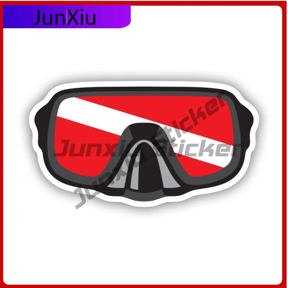 Scuba Flag Diver Mask Sticker Waterproof Cute Laptop Waterproof Vinyl Decal For Letter Boxe Decor Unique High Quality Sticker