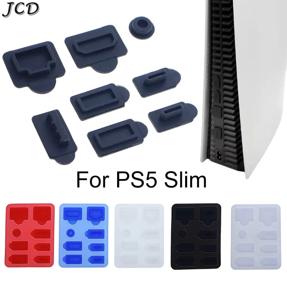 JCD For PS5 Slim Game Console Dust Plug USB Interface Anti-dust Silicone Protective Cover Dustproof Plug Accessories
