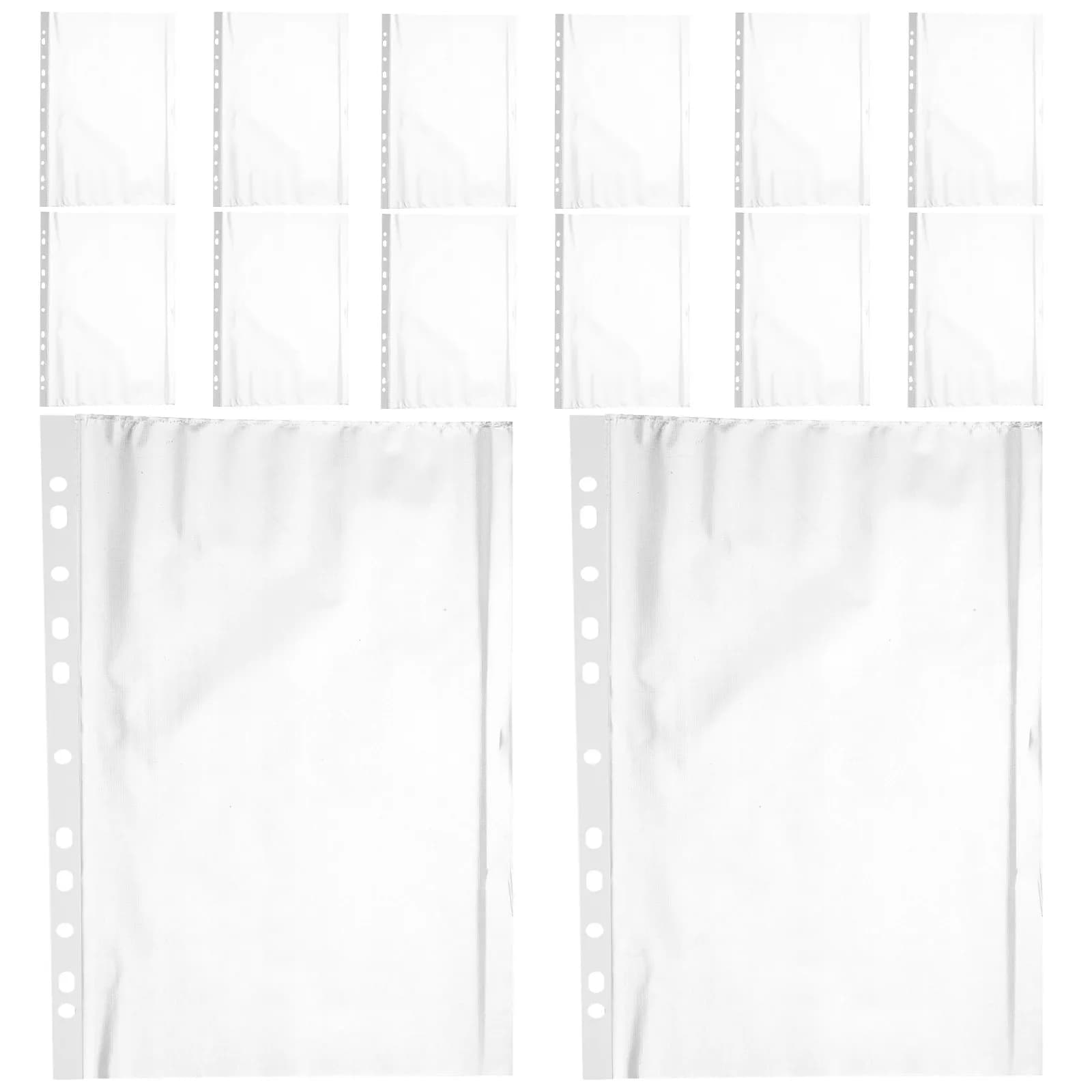 200 Pezzi Copertine Protettive per Fogli Sciolti, Cartelle Raccoglitore, Protezioni per Documenti da Ufficio, Fogli Trasparenti Impermeabili per Archiviazione Documenti, Tasche Forate