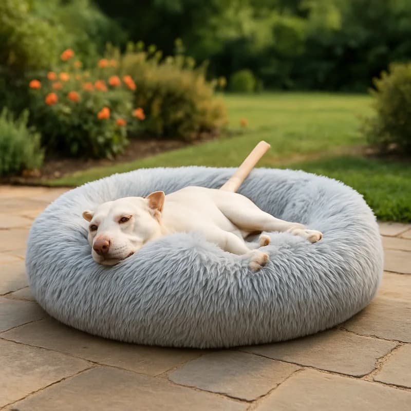 Cozy Washable Round Pet Bed for Cats and Dogs, Soft Plush Sofa, Suitable for Small to Large Breeds, Warm Winter Basket