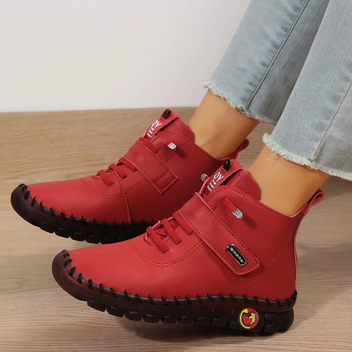 Women's Winter Boots Oxford Hand Sewn Sneakers with Soft Sole Women's Leather Boots Women's Hot Cotton Shoe
