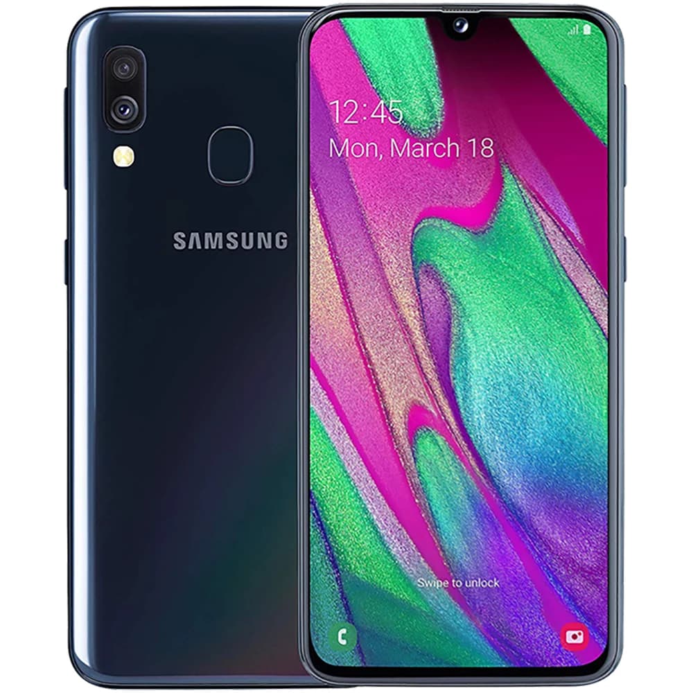 Smartphone Android Samsung Galaxy A40 Ricondizionato, Edizione Globale, Dual SIM, Display AMOLED da 5.9 Pollici, Batteria 3100mAh, Fotocamera 25MP, Risoluzione 1080*2340