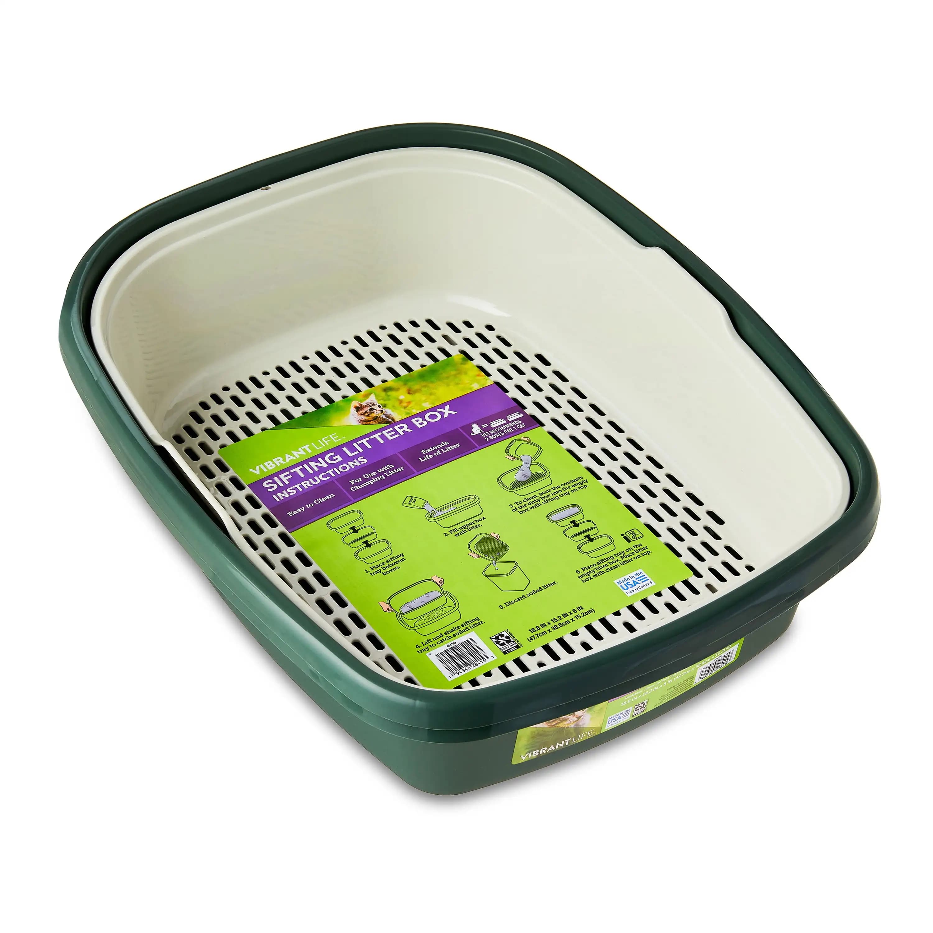 POPULAR Sifting Cat Litter Box, 3-Piece Set