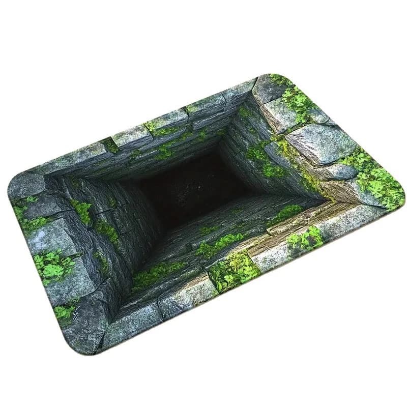Tappetino antiscivolo, tappetino in tessuto di poliestere con effetto visivo 3D facile da mantenere per porta del bagno domestico, assorbente