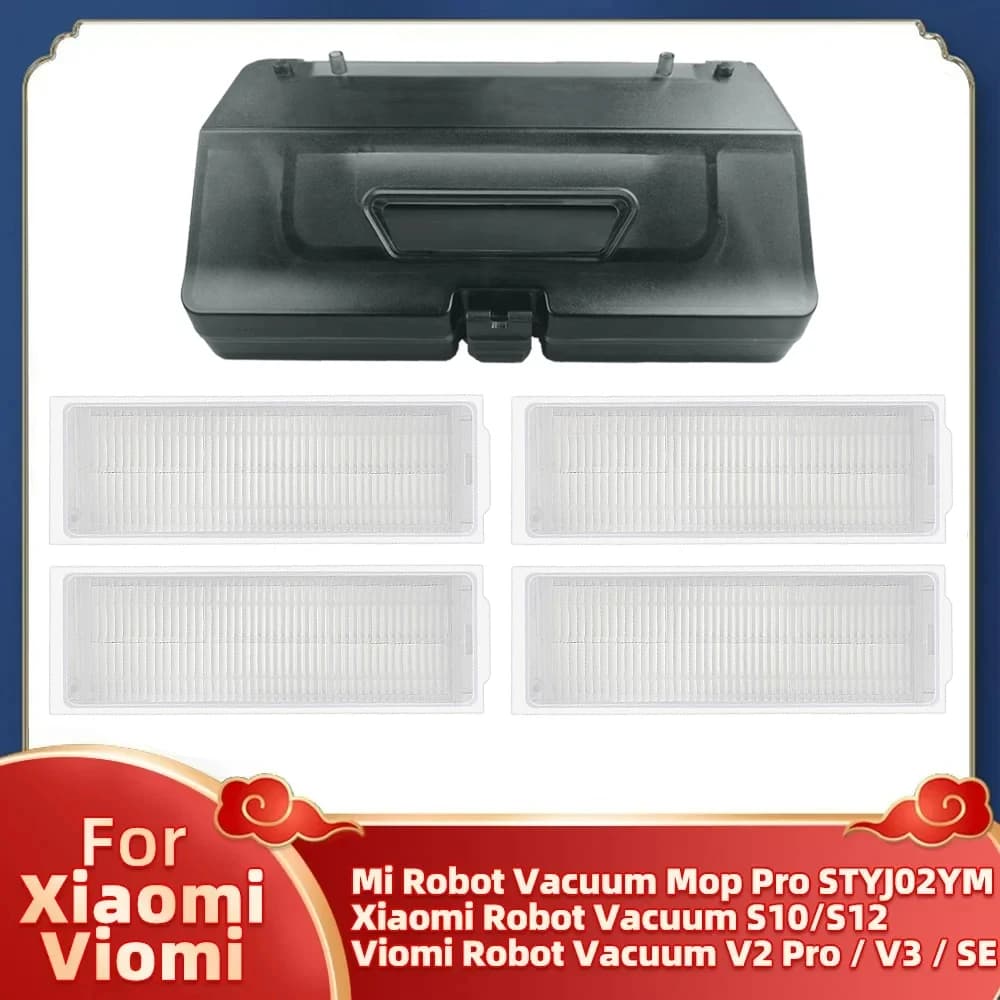 2 in 1 Serbatoio dell'acqua Scatola della polvere per Xiaomi S10 S12 T12 B106GL Mi Robot Vacuum-Mop Pro / Mop p / Mop 2S/ 3C Plus Viomi V2 SE STYJ02YM