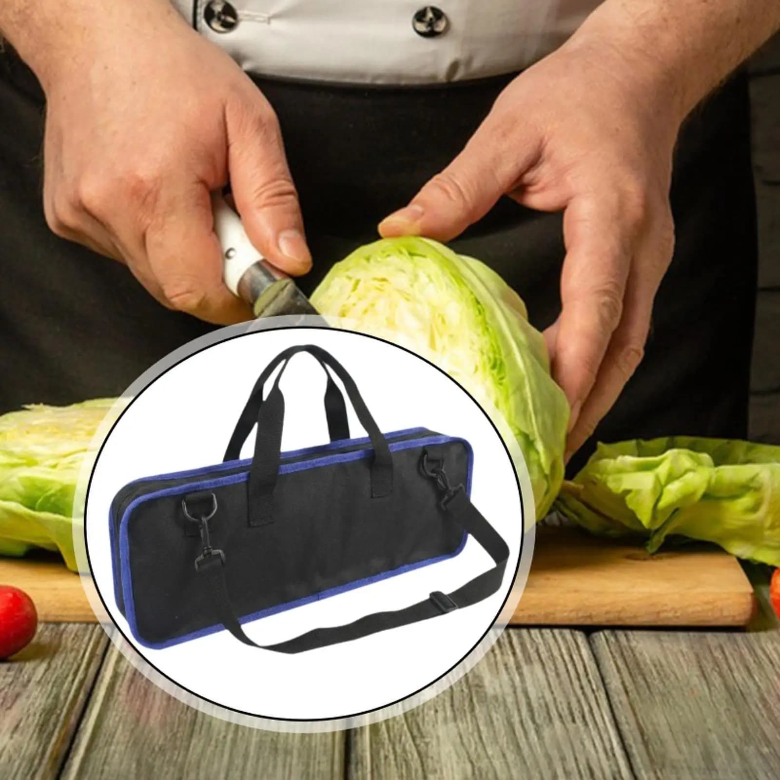 Borsa per Coltelli da Chef Pieghevole Impermeabile, Organizzatore per Utensili da Cucina e Barbecue all'Aperto