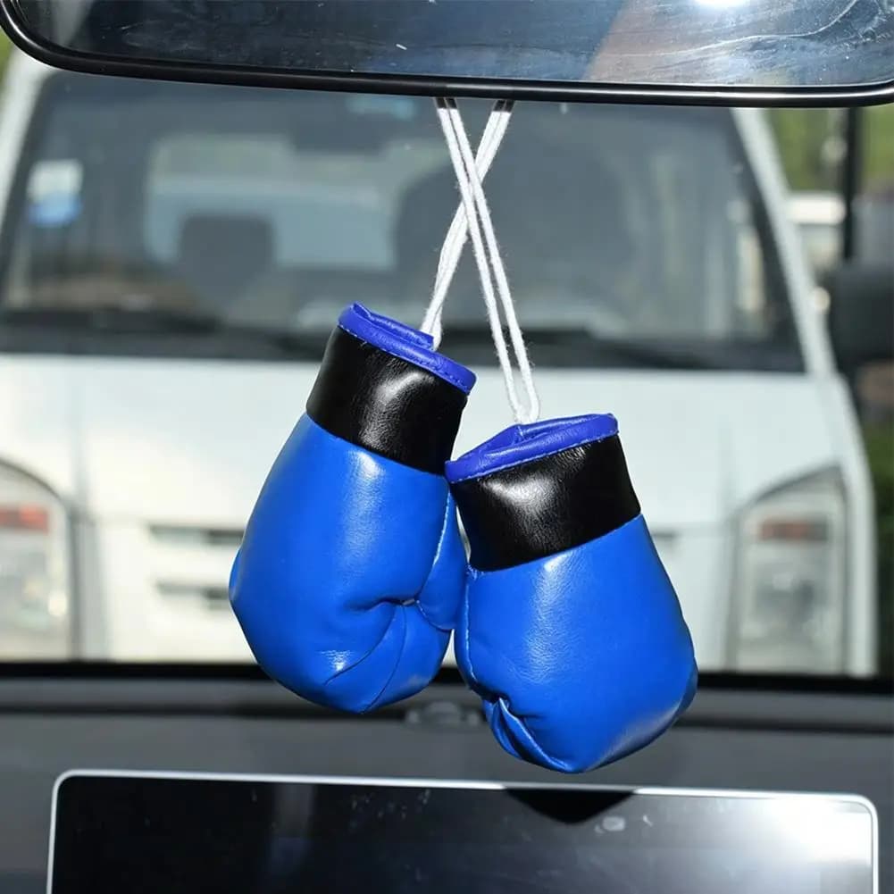 Mini Boxing Glove Pendant Car Rearview Mirror Hanging Ornament Auto Interior Decor For Gym Bag Backpack Boxing Fans Gift