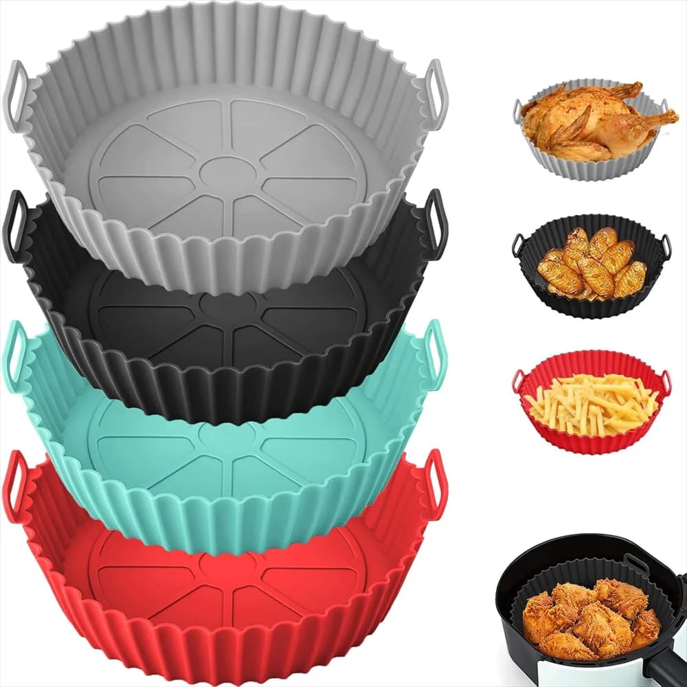 Silicone Air Frying Sheet, Reusable Round Covers for Tower, Air Frying Accessories for Non-stick Silicone Air Frying Machine