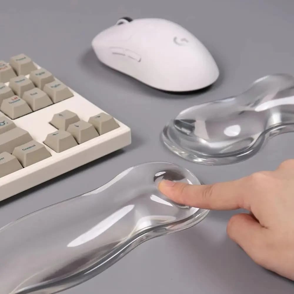 Morbido ed ergonomico con poggiapolsi Tappetino per mouse Tappetino per tastiera in silicone antiscivolo Poggiapolsi per mouse trasparente Uso per ufficio