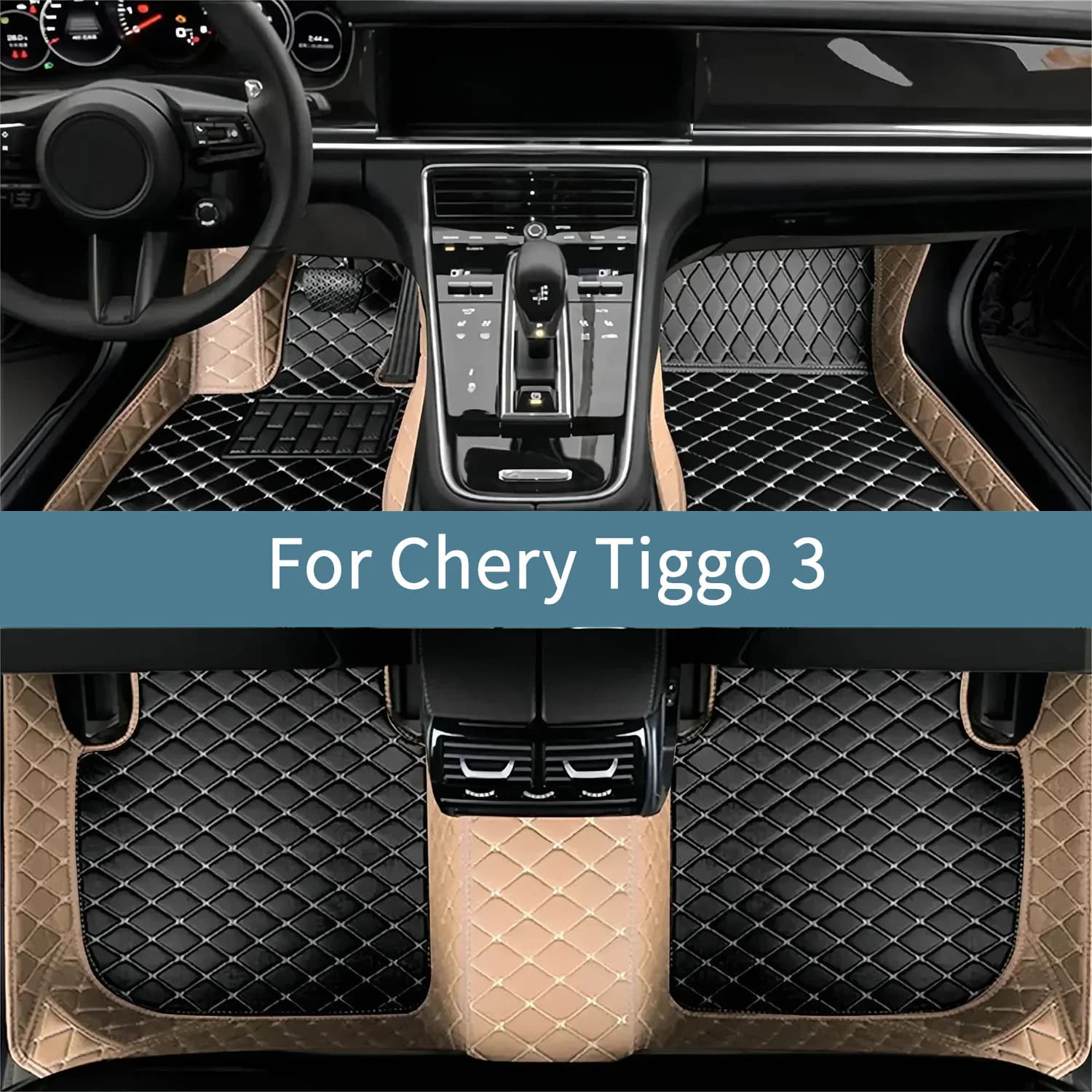 Tappetini per auto per Chery Tiggo 3 2020 2021 2022 2023 2024 2025 2026 Tappetini per auto Set completo impermeabile per tutte le stagioni