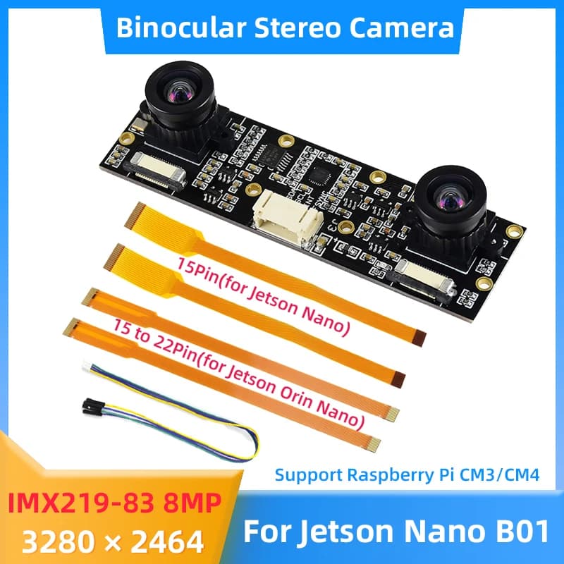8 MP IMX219 binocular camera for NVIDIA Jetson Nano Stereo camera for deep vision for Jetson Orin Nano Raspberry Pi CM4 CM3