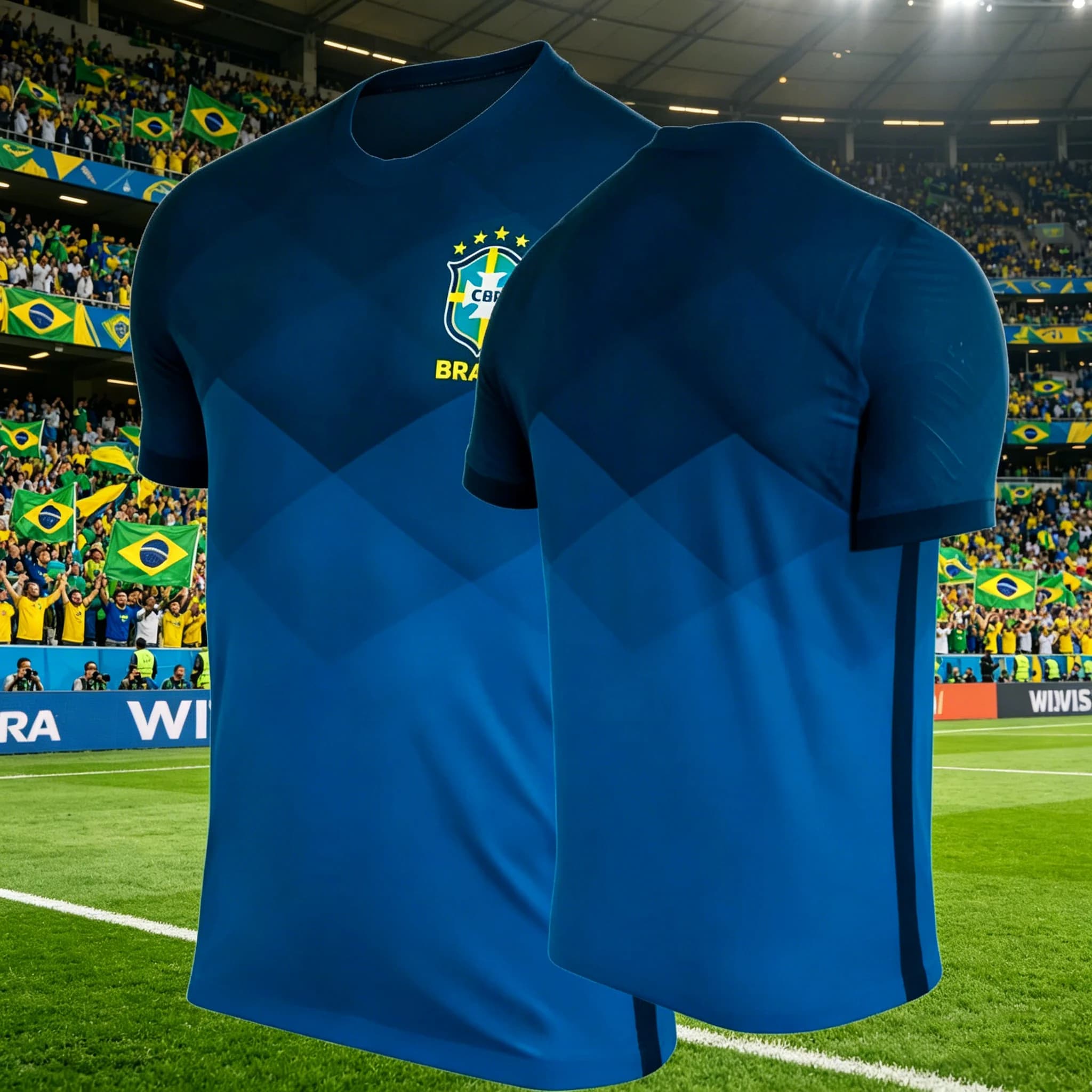 Maglia da Calcio Versione Giocatore, T-shirt Sportiva a Maniche Corte, Jersey Brasiliano Traspirante per Uomo, T-shirt da Tifoso