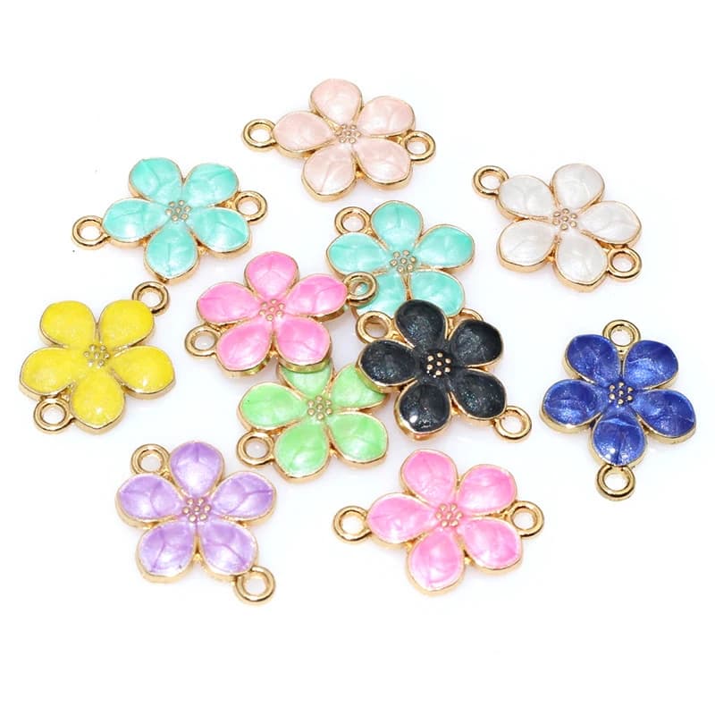 20 pz 19x14mm doppi anelli smalto ciondolo connettore Charms gioielli fai da te che fanno accessori risultati per collana braccialetto