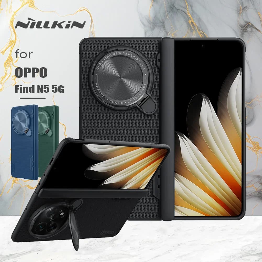 Per OPPO Find N5 5G Custodia pieghevole Nillkin Custodia smerigliata con supporto Custodia per fotocamera Protezione per la privacy dell'obiettivo