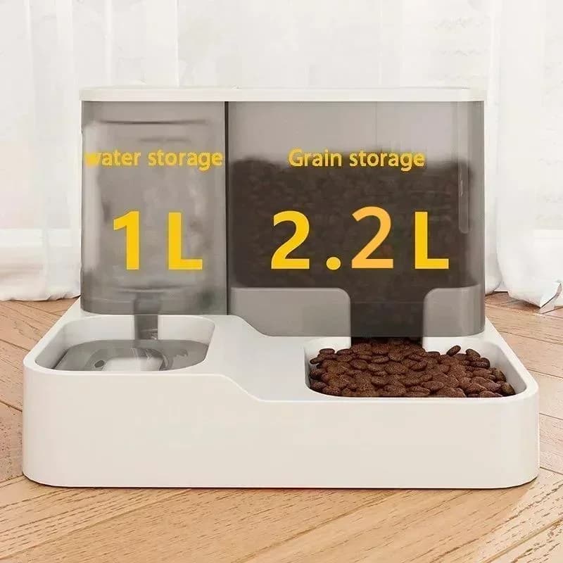 2.2L grande automatico intelligente mangiatoia per cani da compagnia fontanella in plastica ciotola per cibo per cani animali domestici 2 in 1 distributore d'acqua