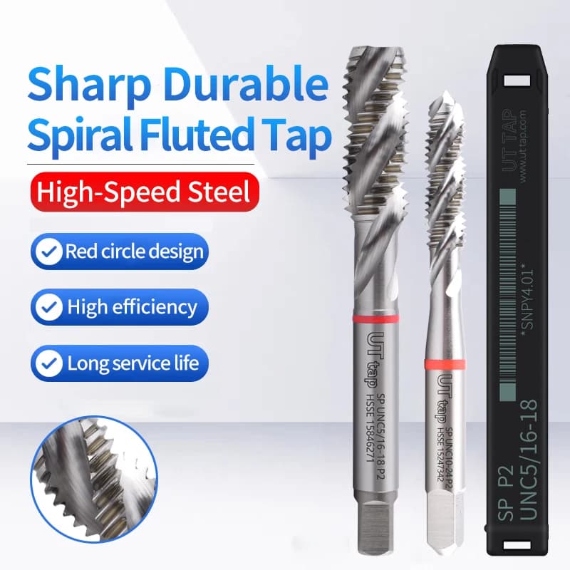 UT TAP HSSE-M35 JIS Standard Red Ring Spiral Fluted Tap UNC UNF 2-56 4-40 6-32 8-32 10-24 1/4 3/8 Machine Screw Thread Taps