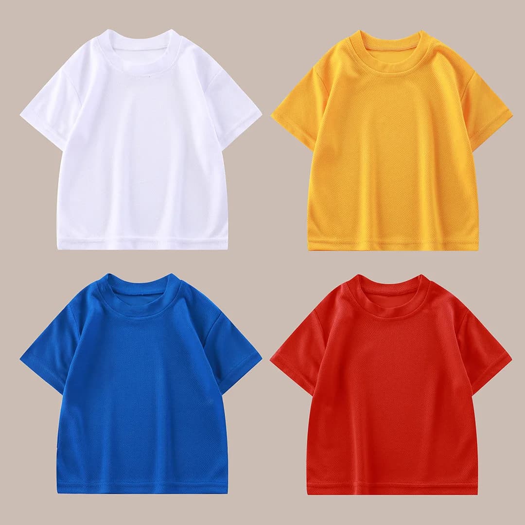 1 pz Estate Ad Asciugatura Rapida Delle Ragazze Dei Ragazzi Tee Moda Magliette e camicette Per Bambini Manica Corta T-shirt Bambino Allentato Casual Solido Maglietta Vestiti Del Bambino